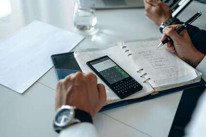 notebook and calculator
