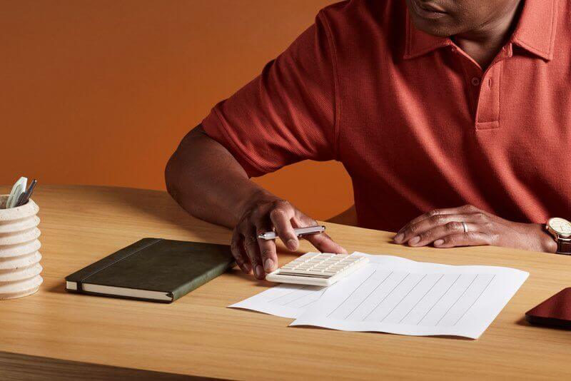 man doing taxes