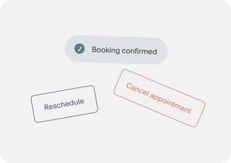 images of buttons to cancel or schedule