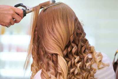 woman getting haircut